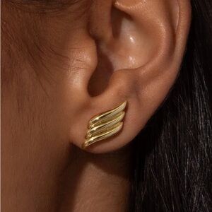 New Uncommon James Gold Celestial Stud Earrings